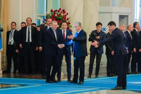 The ceremonial meeting of the President of the Republic of Turkey, Recep Tayyip Erdoğan, took place in Akorda. - photo 2