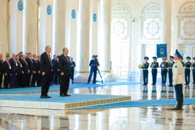 The ceremonial meeting of the President of the Republic of Turkey, Recep Tayyip Erdoğan, took place in Akorda. - photo 6