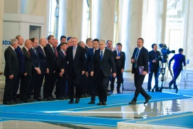 The ceremonial meeting of the President of the Republic of Turkey, Recep Tayyip Erdoğan, took place in Akorda. - photo 7