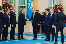 The ceremonial meeting of the President of the Republic of Turkey, Recep Tayyip Erdoğan, took place in Akorda. - photo 8