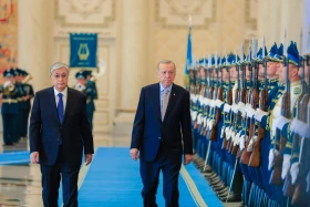 The ceremonial meeting of the President of the Republic of Turkey, Recep Tayyip Erdoğan, took place in Akorda. - photo 9