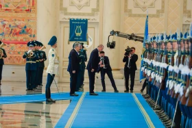 The ceremonial meeting of the President of the Republic of Turkey, Recep Tayyip Erdoğan, took place in Akorda. - photo 12