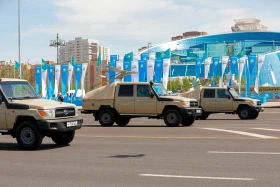 Алғаш рет Жеңіс парадында Қазақстанның ең жаңа ұрпағы бронетехникалары TAIMAS және AIBAR таныстырылды - фото 37