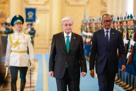 Kassym-Jomart Tokayev hosts welcome ceremony for Rwanda's President Paul Kagame at Akorda - photo 1