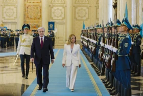 Italy’s PM Giorgia Meloni arrives at Akorda Palace - photo 1