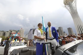 Олимпиада чемпиондары мен жүлдегерлері Астана көшелерімен жүріп өтті - фото 3