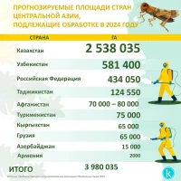 Прогнозируемые площади стран Центральной Азии, подлежащие обработке - фото 1