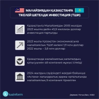 Малайзиядан Қазақстанға тікелей шетелдік инвестиция - фото 1