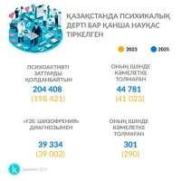 Number of patients with mental disorders in Kazakhstan - photo 1