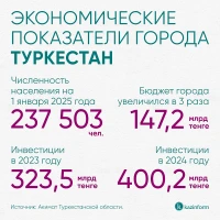 Түркістан қаласының экономикалық көрсеткіштері - фото 1