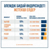 Әлемдік бидай өндірісіндегі жетекші елдер - фото 1