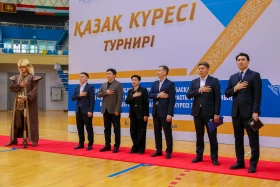 The Kazakh wrestling tournament among employees of the Office of the President of the Republic of Kazakhstan was held in Astana - photo 17