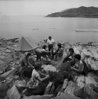 Tourists on the shore of the Bukhtarma Reservoir - photo 2