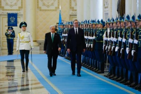 Serbian President Aleksandar Vučić arrives at Akorda - photo 9
