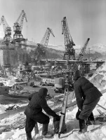 Construction of the Bukhtarma Hydroelectric Power Plant - photo 2