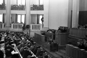 L.G. Melnikov at the Third Session of the Supreme Soviet of the Kazakh SSR - photo 1