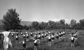 Kindergarten Children of the Collective Farm Doing Exercises — 1959 - photo 1