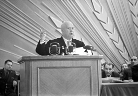 N.S. Khrushchev speaking at the meeting with agricultural leaders - photo 1