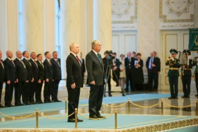 A solemn ceremony was held in Akorda for the meeting with Vladimir Putin. - photo 4