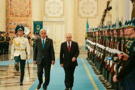 A solemn ceremony was held in Akorda for the meeting with Vladimir Putin. - photo 6